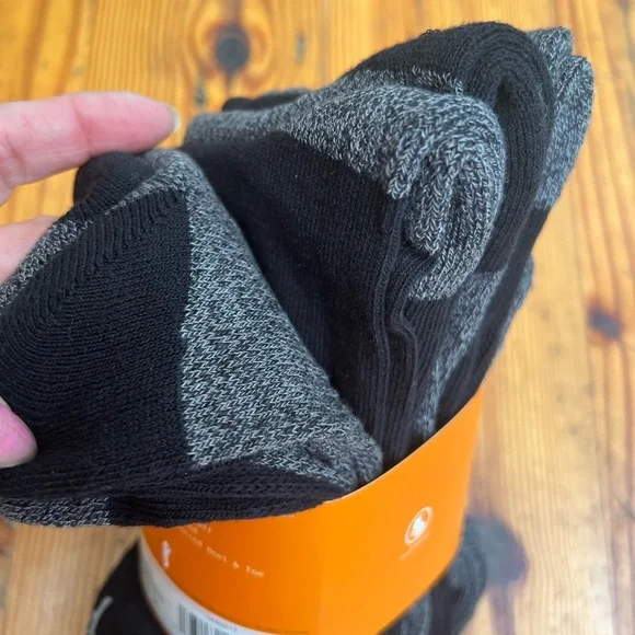 TIMBERLAND 6 pack Cushioned Men’s Black and Gray Marled socks NWT - Picture 6 of 6